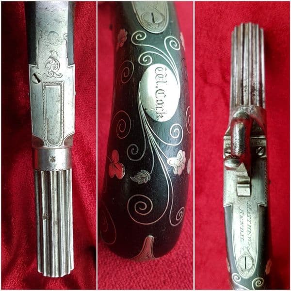 A fine percussion pocket pistol engraved MATHEWS of KENDALL. Circa 1840. Good condition. Ref 9953.